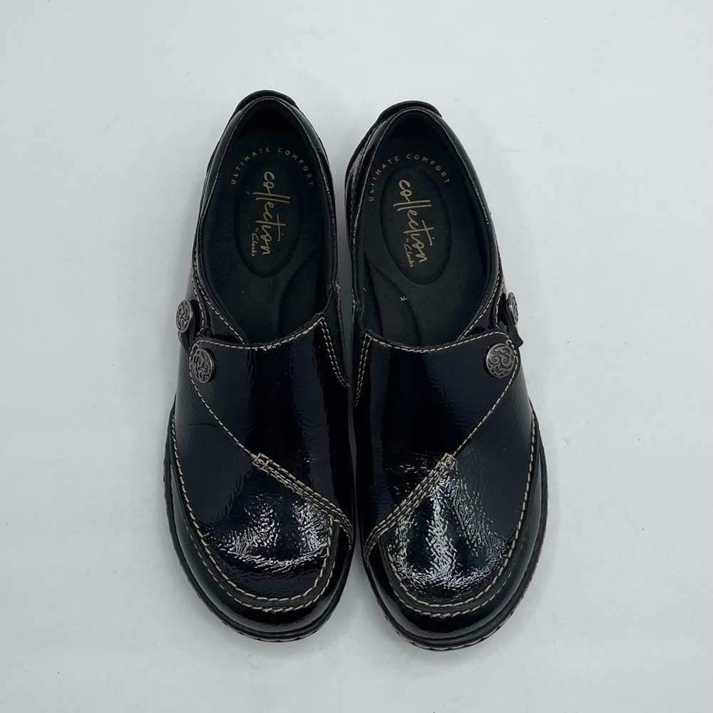 Clark’s Ashland Lane Black Patent Slip on Size 6